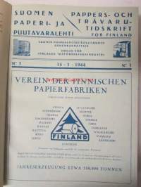 Suomen Paperi- ja Puutavaralehti / Pappers- och trävarutidskrift för Finland / The finnish paper and timber journal 1944, paperiteollisuuden ja puutavara-alan