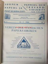 Suomen Paperi- ja Puutavaralehti / Pappers- och trävarutidskrift för Finland / The finnish paper and timber journal 1944, paperiteollisuuden ja puutavara-alan