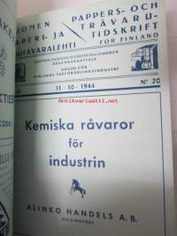 Suomen Paperi- ja Puutavaralehti / Pappers- och trävarutidskrift för Finland / The finnish paper and timber journal 1944, paperiteollisuuden ja puutavara-alan