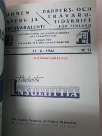 Suomen Paperi- ja Puutavaralehti / Pappers- och trävarutidskrift för Finland / The finnish paper and timber journal 1944, paperiteollisuuden ja puutavara-alan