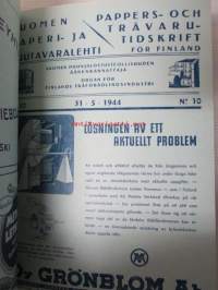 Suomen Paperi- ja Puutavaralehti / Pappers- och trävarutidskrift för Finland / The finnish paper and timber journal 1944, paperiteollisuuden ja puutavara-alan