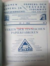 Suomen Paperi- ja Puutavaralehti / Pappers- och trävarutidskrift för Finland / The finnish paper and timber journal 1944, paperiteollisuuden ja puutavara-alan