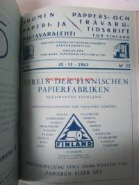 Suomen Paperi- ja Puutavaralehti / Pappers- och trävarutidskrift för Finland / The finnish paper and timber journal 1943, paperiteollisuuden ja puutavara-alan