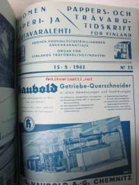 Suomen Paperi- ja Puutavaralehti / Pappers- och trävarutidskrift för Finland / The finnish paper and timber journal 1943, paperiteollisuuden ja puutavara-alan