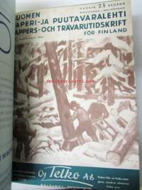 Suomen Paperi- ja Puutavaralehti / Pappers- och trävarutidskrift för Finland / The finnish paper and timber journal 1943, paperiteollisuuden ja puutavara-alan