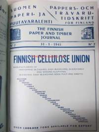 Suomen Paperi- ja Puutavaralehti / Pappers- och trävarutidskrift för Finland / The finnish paper and timber journal 1941, paperiteollisuuden ja puutavara-alan