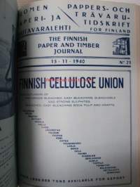 Suomen Paperi- ja Puutavaralehti / Pappers- och trävarutidskrift för Finland / The finnish paper and timber journal 1940, paperiteollisuuden ja puutavara-alan