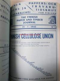 Suomen Paperi- ja Puutavaralehti / Pappers- och trävarutidskrift för Finland / The finnish paper and timber journal 1940, paperiteollisuuden ja puutavara-alan