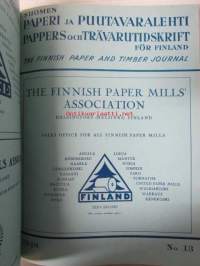 Suomen Paperi- ja Puutavaralehti / Pappers- och trävarutidskrift för Finland / The finnish paper and timber journal 1948, paperiteollisuuden ja puutavara-alan