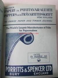 Suomen Paperi- ja Puutavaralehti / Pappers- och trävarutidskrift för Finland / The finnish paper and timber journal 1946, paperiteollisuuden ja puutavara-alan