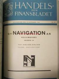 Handels- och Finansbladet / Kauppa- ja rahoituslehti 1944 -sidottu vuosikerta -annual volume