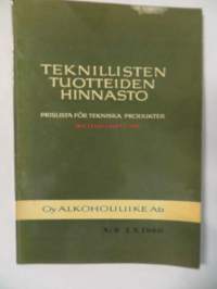 Teknillisten tuotteiden hinnasto - Prislista för tekniska produkter n:o 1.3. 1960