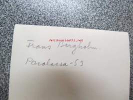Frans Bergholm Parolassa 1953 -valokuva
