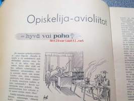 Kotikissa 1947 nr 5, sis. mm. seur. artikkelit; Opiskelija-avioliitot - Hyvä vai paha?Martti Piha - Kaukomatka taikatarjottimella, A. Molnár - Avioliiton