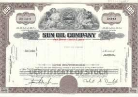 Sun Oil Co,  New York  1969 - osakekirja
