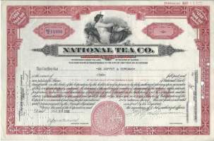 National Tea Co  osakekirja  USA 1931