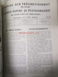 Pappers- och trävarutidskrift för Finland / The finnish paper and timber journal 1925, Suomen Paperi- ja Puutavaralehti paperiteollisuuden ja puutavara-alan