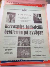 Herrasmies harhateillä - Gentleman på avvägar, pääosissa Hans Albers, Hilde Weissner, Hilde Sessak, Charlotte Thiele, Werner Fuetterer, ohjaus Herbert Selpin