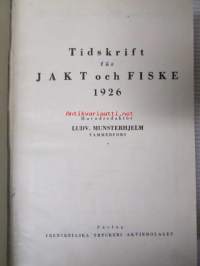 Tidskrift för Jakt och Fiske 1926 -vuosikerta sidottuna, kirjapainon työkappale