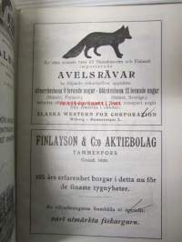 Tidskrift för Jakt och Fiske 1926 -vuosikerta sidottuna, kirjapainon työkappale