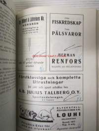 Tidskrift för Jakt och Fiske 1926 -vuosikerta sidottuna, kirjapainon työkappale