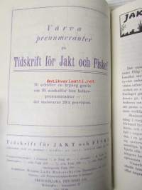 Tidskrift för Jakt och Fiske 1926 -vuosikerta sidottuna, kirjapainon työkappale