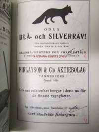 Tidskrift för Jakt och Fiske 1926 -vuosikerta sidottuna, kirjapainon työkappale