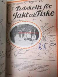 Tidskrift för Jakt och Fiske 1926 -vuosikerta sidottuna, kirjapainon työkappale