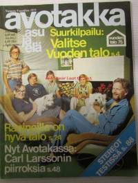 Avotakka 1975 nr 9 sis. mm. Matti ja Irja Ranin - neuvola kuudelle, olopaikka rinteeseen, Halvimmat viritinvahvistimet, meiltä naapuriin Silja Line Wellamo -  Svea