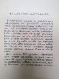 Lauluratto HTV - Henkisen työn valistuskeskus, osittain nuottipainos, laulujen luettelo näkyy kuvissa