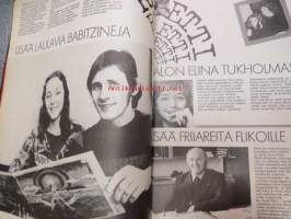 Me Naiset 1974 nr 3 -sis. mm. seur. artikkelit / kuvat / mainokset; Björn Landström satujen satamassa, Lisää laulavia Babitzineja, Armi Ratian näköalapaikka -