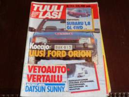 Tuulilasi 3/1986 vetoautovertailu, Datsun Sunny, Subaru 1,8 GL 4WD, uusi Ford Orion