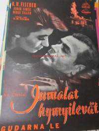 Jumalat hymyilevät / Gudarna le pääosissa O.W. Fischer, Anouk Aimée, Nadja Tiller, ohjaus O.W. Fischer -elokuvajuliste