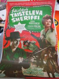 Taisteleva sheriffi - Kämpande sheriffen, pääosissa George Montgomery, Dorothy Malone, Frank Faylen, Skip Homeier -elokuvajuliste