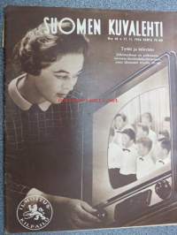 Suomen Kuvalehti 1956 nr 46, 17.11.1956, sis. mm. seur. artikkelit / kuvat / mainokset; Reima-Pukine Reilon, Vitapointe, Jalostaja (sinappilasi &amp; -tuoppi), Philips