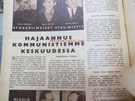 Suomen Kuvalehti 1956 nr 46, 17.11.1956, sis. mm. seur. artikkelit / kuvat / mainokset; Reima-Pukine Reilon, Vitapointe, Jalostaja (sinappilasi &amp; -tuoppi), Philips