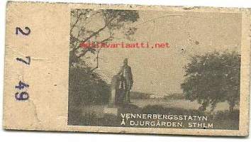Ni väger 73 Kilo  / 2.7.1949   Res i Sverige  / Vennerbergstatyn å Djurgården Shlm