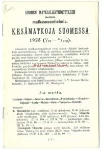 Kesämatkoja Suomessa 1928. Suomen Matkailijayhdistys, 1928.