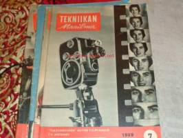 Tekniikan maailma 7/1959 tulevaisuuden auton tulevaisuus, tv-antennit, uusi ikkuna maailmankaikkeuteen, Paillard Bolex B 8 L