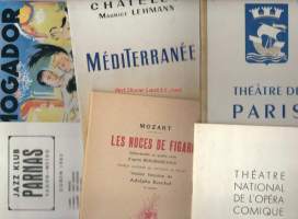Erä teatterin käsiohjelmia pääosin 1950-luvulta Pariisista