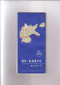 BV-Karte 1 - Maantiekartta Saksa Bremen, Hampuri, Kiel, Lyypekki etc.