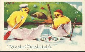 Merimiehiä - Pääsiäiskortti postikortti pääsiäispostikortti kulkematon