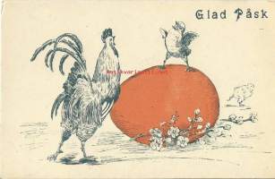 Kukkulan kuningas - Pääsiäiskortti postikortti pääsiäispostikortti kulkematon