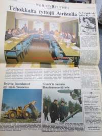 Wihurin Uutiset 1973 nr 2 (101.) Wihuri-yhtymän lehti asiakkailleen, sis. mm. seur. artikkelit / kuvat / mainokset; Auto -73 Messuhalli, Caterpillar sähkötrukit,