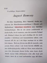 Distriktssinessjukhuset i Ekenäs och Mjölbollstad (Meltola) sanatorium deras tillkomst och verksamhet- Till August Ramsay på hans 80-årsdag 1939