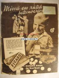 Suomen Kuvalehti 1950 nr 34 elokuu 26.8.1950 Kannessa Kristiinankaupungin neloset. Salla, kuvasarja ja artikkeli.