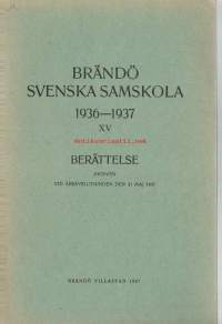 Brandö  svenska samskola  1936 - 1937  berättelse   - vuosikertomus