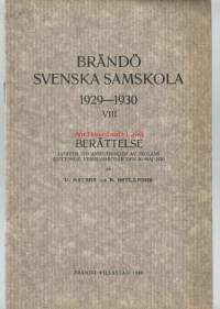 Brandö  svenska samskola  1929- 1930  berättelse   - vuosikertomus