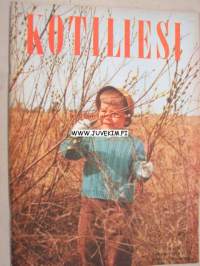 Kotiliesi 1960 nr 8, virkattu päiväpeite palaa makuuhuoneeseen, muoviuutisia, turvekatto, nainen ja auto, lumen ja jään pappila Utsjoki
