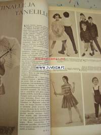 Kotiliesi 1960 nr 8, virkattu päiväpeite palaa makuuhuoneeseen, muoviuutisia, turvekatto, nainen ja auto, lumen ja jään pappila Utsjoki